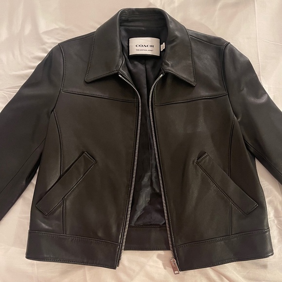 COACH REAL LEATHER JACKET - Picture 1 of 4
